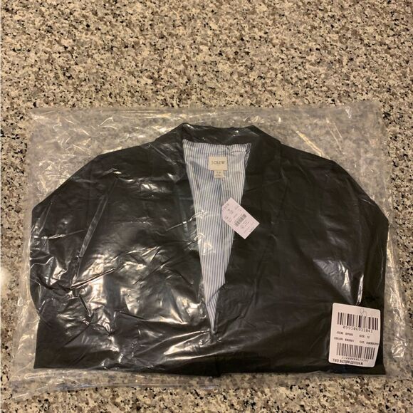 J Crew Blazer 12 Schoolboy Black Winter Wardrobe Cold Weather Layer - Picture 10 of 12